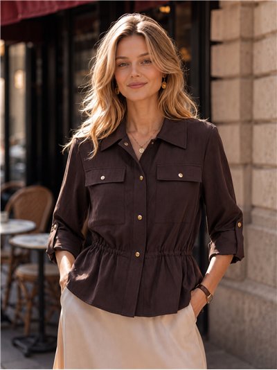 Utility shirt with adjustable waist