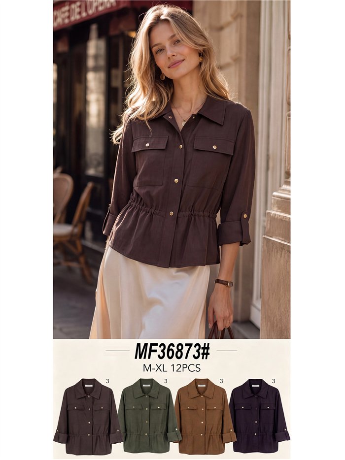 Utility shirt with adjustable waist