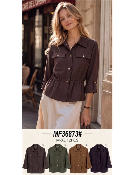 Utility shirt with adjustable waist