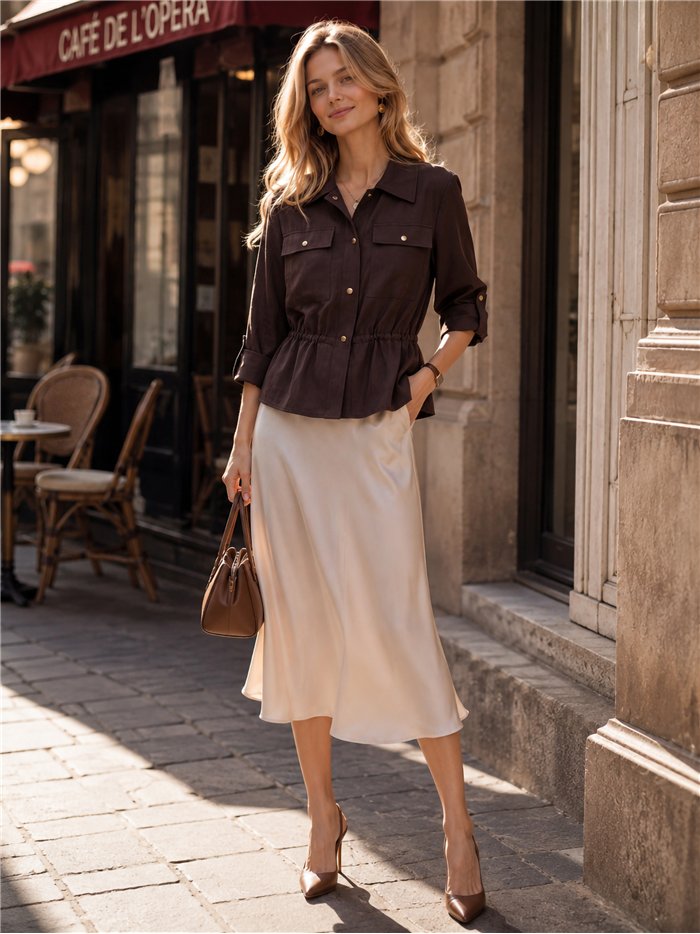 Utility shirt with adjustable waist