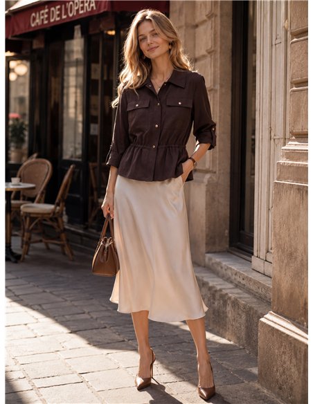 Utility shirt with adjustable waist