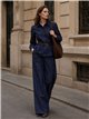 Pantalón wide leg efecto denim con pinzas
