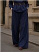 Pantalón wide leg efecto denim con pinzas