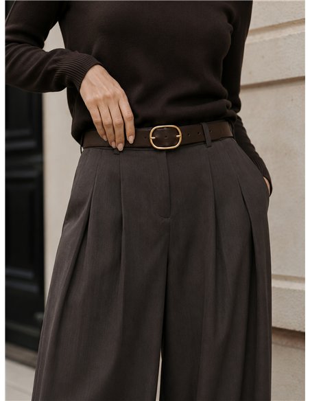 Pantalón wide leg de vestir con pinzas