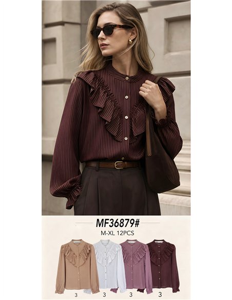 Blusa de rayas con volantes