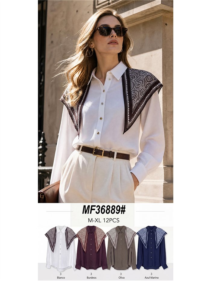 Camisa con pañuelo estampado