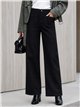 Calça jeans de perna larga com bolsos trançados