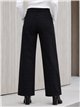 Calça jeans de perna larga com bolsos trançados