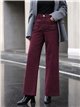 Calça jeans de perna larga com bolsos trançados