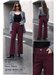 Calça jeans de perna larga com bolsos trançados
