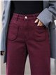Calça jeans de perna larga com bolsos trançados