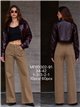 Calça jeans de perna larga com bolsos trançados