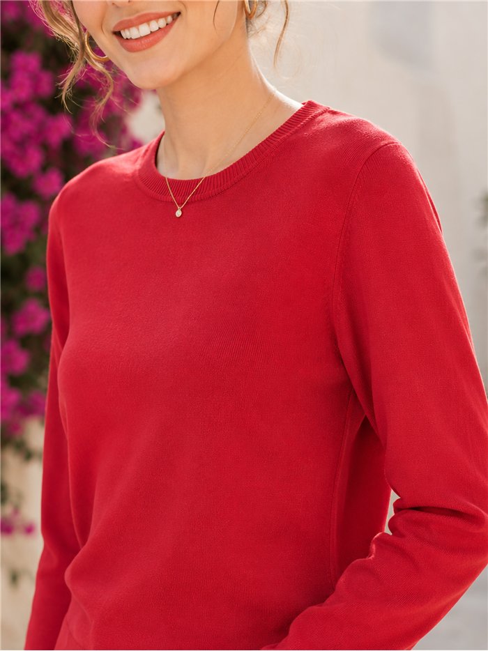 Jersey básico de punto cuello redondo