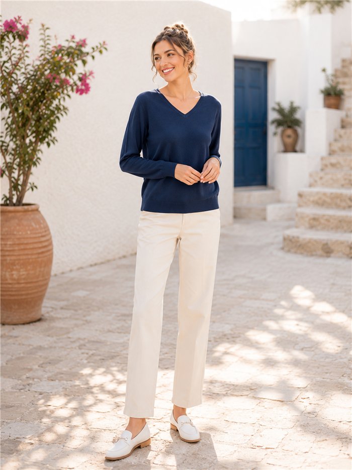 Essential v neck knit sweater