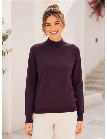 Jersey básico de punto cuello alto