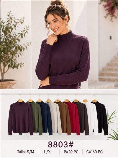 Jersey básico de punto cuello alto 2