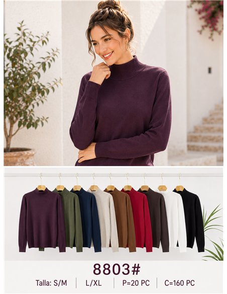 Jersey básico de punto cuello alto