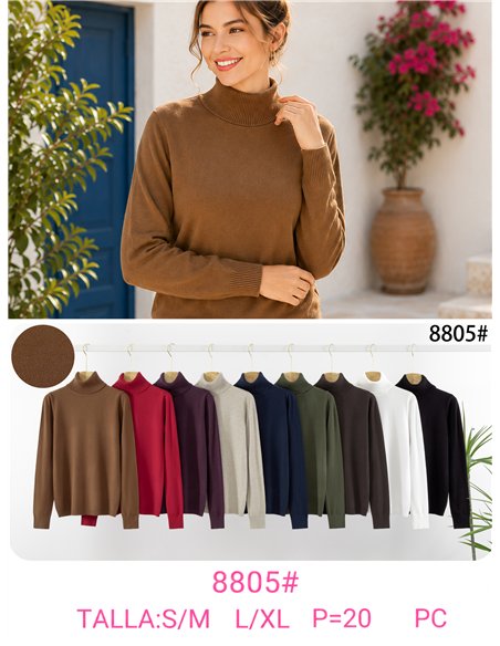 Einfacher Strickpullover mit Rollkragen