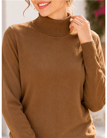 Einfacher Strickpullover mit Rollkragen