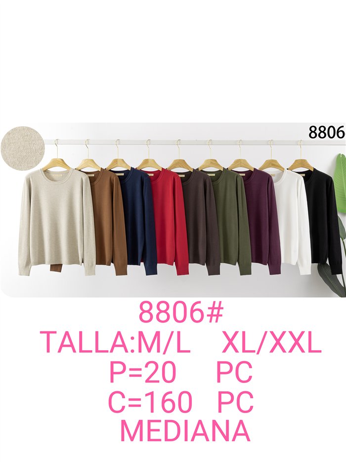 Pull à col rond en maille fine, taille moyenne
