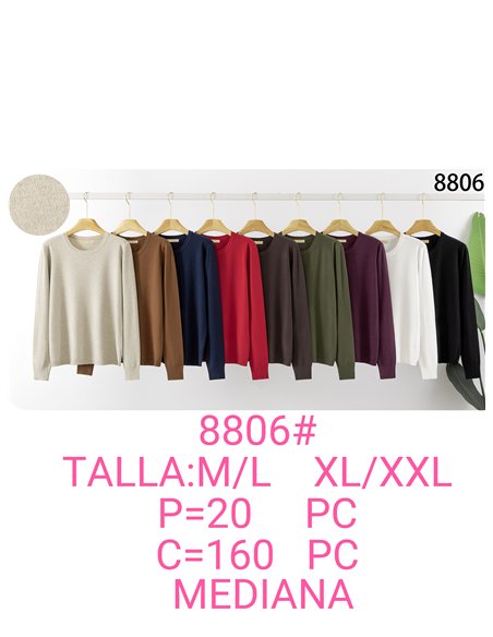 Pull à col rond en maille fine, taille moyenne
