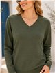 Jersey de punto fino cuello pico talla mediana