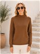 Jersey de punto fino cuello alto talla mediana