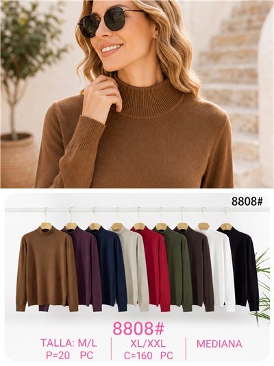 Jersey de punto fino cuello alto talla mediana 2