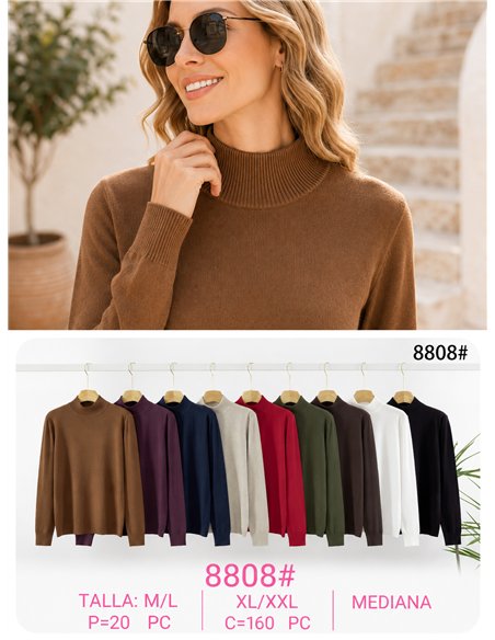 Jersey de punto fino cuello alto talla mediana