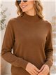 Jersey de punto fino cuello alto talla mediana