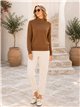 Jersey de punto fino cuello alto talla mediana