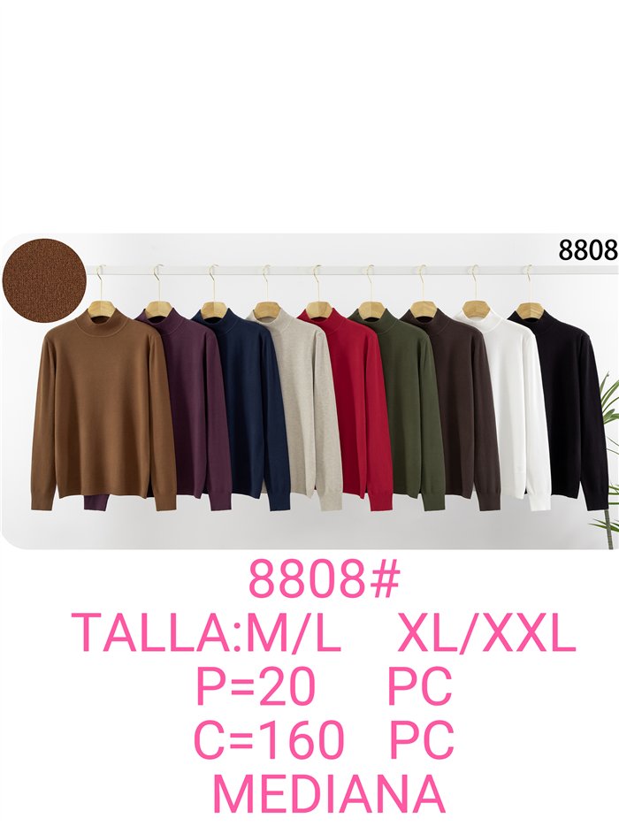 Jersey de punto fino cuello alto talla mediana
