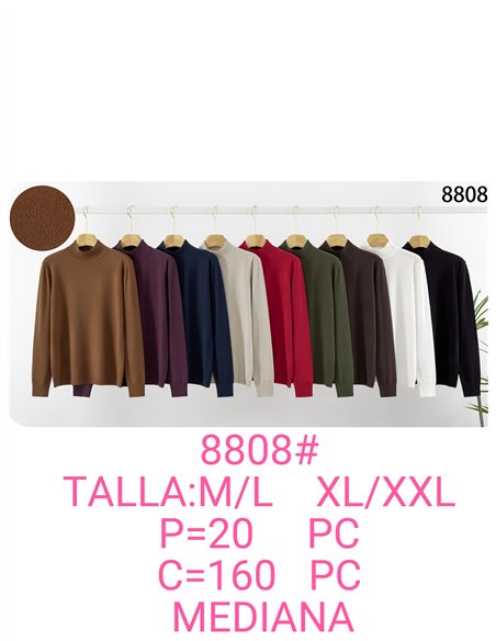 Jersey de punto fino cuello alto talla mediana