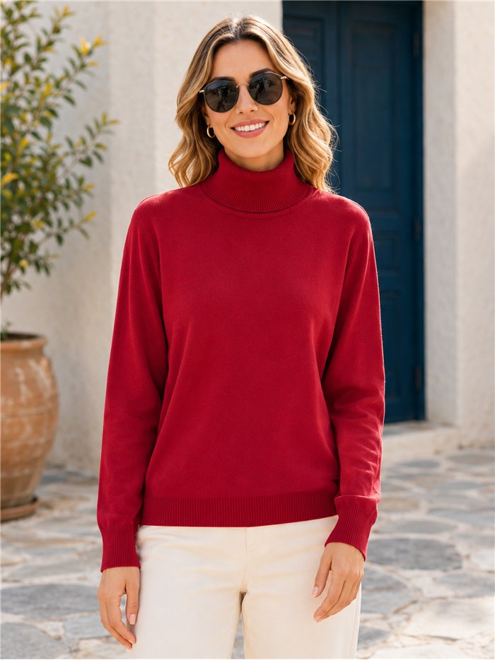 Feingestrickter Rollkragenpullover, mittlere Größe