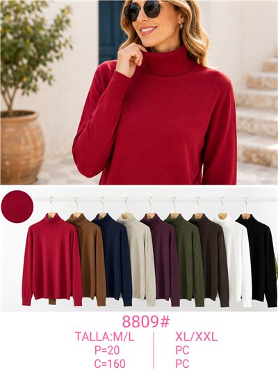 Feingestrickter Rollkragenpullover, mittlere Größe 2