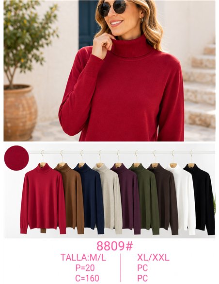 Feingestrickter Rollkragenpullover, mittlere Größe