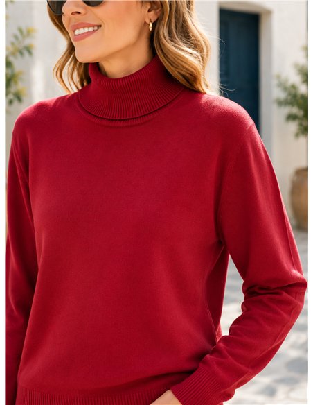 Feingestrickter Rollkragenpullover, mittlere Größe