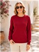 Rundhals-Strickpullover in Übergröße