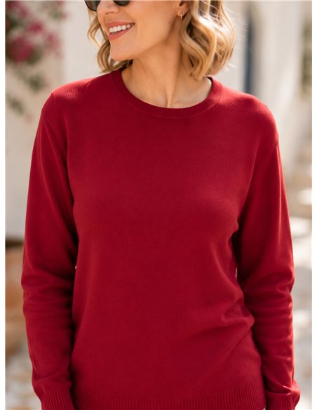Rundhals-Strickpullover in Übergröße