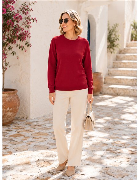 Rundhals-Strickpullover in Übergröße