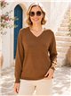 Plus size v neck knit sweater