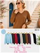 Plus size v neck knit sweater