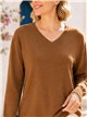 Plus size v neck knit sweater