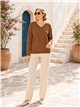 Plus size v neck knit sweater