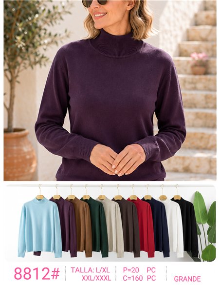 Suéter de gola alta plus size
