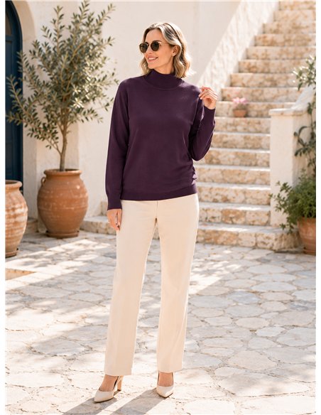 Suéter de gola alta plus size