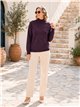 Suéter de gola alta plus size