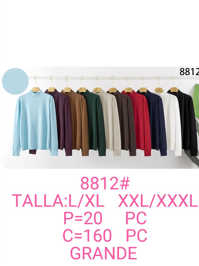 Suéter de gola alta plus size