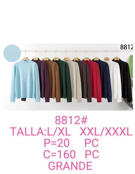 Suéter de gola alta plus size