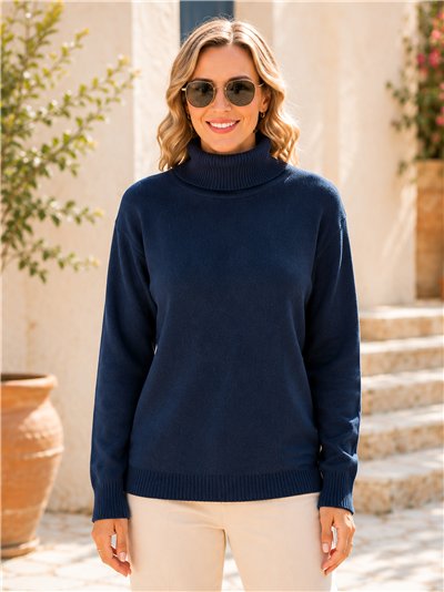 Jersey de punto cuello vuelto talla grande